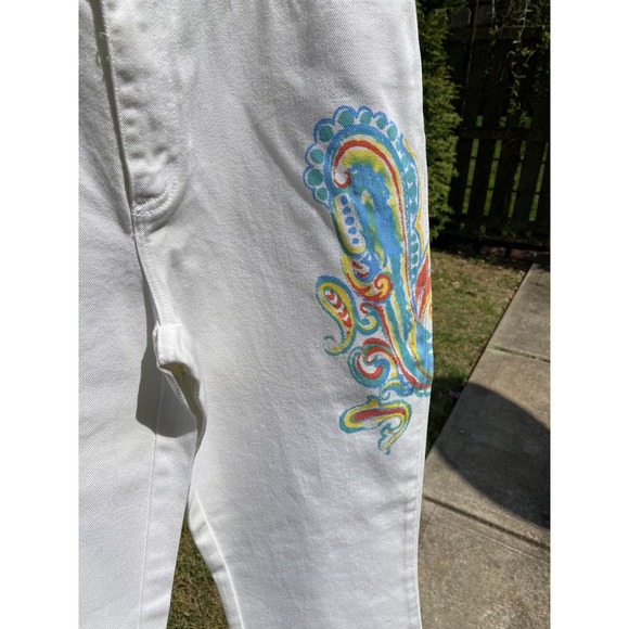 New Polo Ralph Lauren Jean women SIZE 8 Regular White Paint Multi colors‎ - Picture 10 of 16